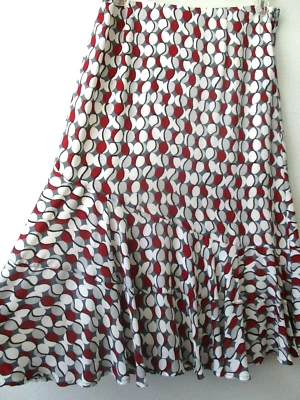 Emma James Geometric Skirt Multicolor Tiered Mid Calf Zip Closure NEW - Image 1 of 4