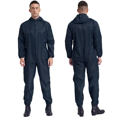 Men's One Piece Work Uniform Jumpsuit Long Sleeve Mechanics Coveralls Bodysuits - Image 1 of 3