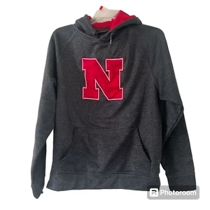 Colosseum Athletics Nebraska Cornhuskers Hoodie Gray Pullover Sweatshirt Size S - Picture 1 of 9