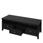 3 Drawer Tv Stand With Weight-Bearing Effect Wooden Leg Storage And Back Hole