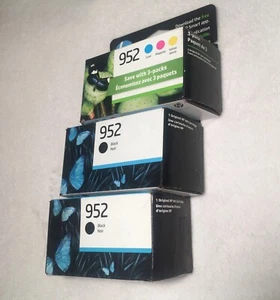 Genuine Hp 952 Tri-Color, &(2) 952 Black Ink Cartridges 2026, 2025, 2024 Expires - Afbeelding 1 van 11