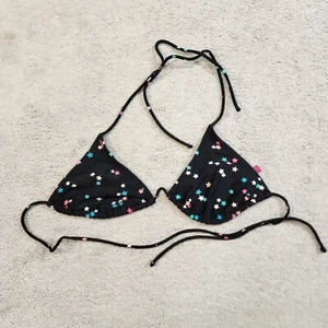Ocean Pacific Triangle halter Bikini Top Black Stars Medium 7/9 - Picture 1 of 4