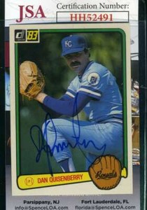 Dan Quisenberry 1983 Donruss JSA Coa Autograph Authentic Hand Signed