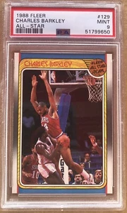 1988 Fleer Charles Barkley All-Star #129 76ers Hof PSA 9 LOOKS LIKE 10 - Bild 1 von 2