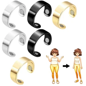 6 PIEZAS Anillos de Drenaje Linfático Anillos Terapéuticos Magnéticos Ajustables Hombres Mujeres - Imagen 1 de 7