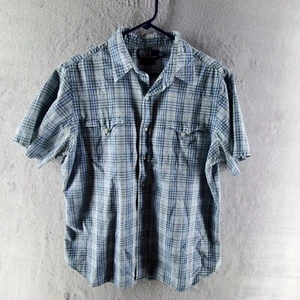 Polo Ralph Lauren Mens Western Classic Fit SS Snap Button Collared Plaid Shirt L - Picture 1 of 7