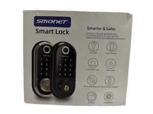 Smonet Smart Door Lock, Fingerprint with Digital Passcode Bluetooth Black Y001 - Picture 1 of 6