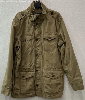 NUEVO CON ETIQUETAS Tommy Hilfiger Para hombres Chaqueta Utilitaria Botón Delantero Marrón Denim Algodón Talla S Foto 1 de 3