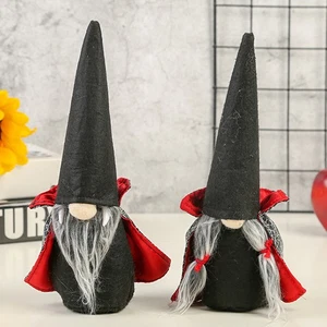 Halloween Wichtel Ornament Stoff Wichtel Deko Wichtel Plüsch Figuren mit Umhängen - Bild 1 von 10