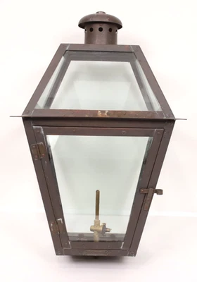 The Coppersmith Georgetown Copper Post Mount Outdoor Gas Lantern  22" x 12" - Image 1 of 4