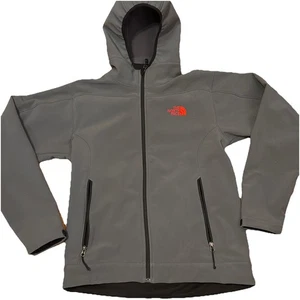 Mens The NORTH FACE Gray Apex Soft Shell Full Zip Hooded Jacket Small EUC - Picture 1 of 11