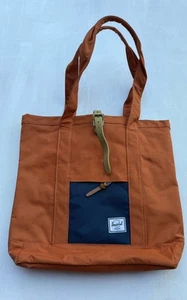 Herschel Supply Company Market Tote Bag Orange Blue Colorblock Canvas - Picture 1 of 13