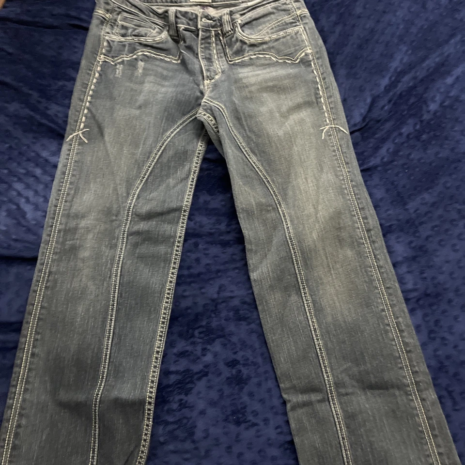 Jeans Antik Denim Bordados Pierna Ancha Corte Bota Para Hombre Talla 33 x 30 Foto 1 de 4