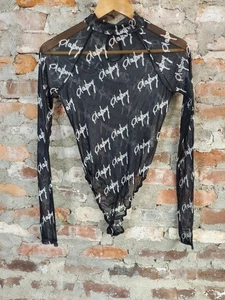 Playboy Misguided Bodysuit Womens Sz 4 Mesh Top Shirt See Thru D1 - Picture 1 of 3