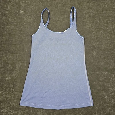 Camisa Lululemon Cami Mujer Pequeña Azul Blanca Camiseta sin Mangas Elastizada Informal Foto 1 de 4