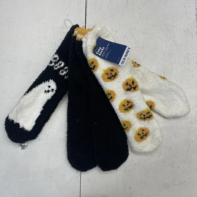 Paquete de 3 calcetines difusos acogedores fantasma calabaza de Halloween azul marino antiguo para mujer talla única Foto 1 de 4