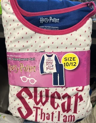 2pc Harry Potter Girls Long Sleeve Pajamas Flannel Sleepwear Set Size 10/12--NWT - Image 1 of 2