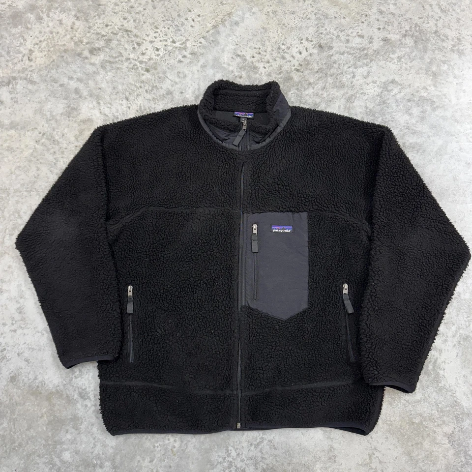Patagonia Jacket Mens XL Black Sherpa Fleece Full Zip Retro X Sherpa deep pile - Image 1 of 4