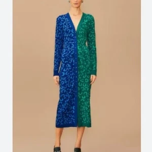 Farm Rio Women’s Mixed Leopards Knit Midi Cardigan Dress - Size Large - Imagen 1 de 10
