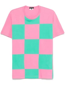 Comme des Garcons Homme Plus Pink Checked T-shirt Tee Top Size:S BNWT RRP:£241 - Picture 1 of 4
