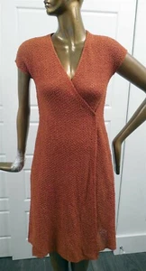 Diane Von Furstenberg Vintage Copper Knit Sleeveless Wrap Dress sz 4 USA - Picture 1 of 4