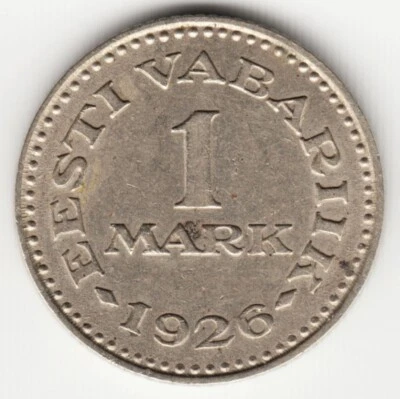ESTONIA KM5 1 MARK 1926 XF Copper-Nickel State Coinage - Image 1 of 2