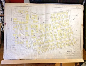 1901 Map CHARLESTOWN BOSTON MA Bromley Wards 3 & 5 Assessor VG framable color - Picture 1 of 8