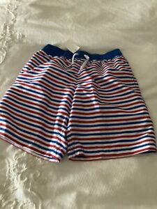 hanna anderson new with tags size 10 blue and red striped swimming trunks