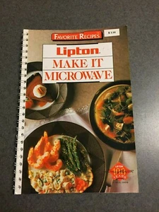  Lipton Make It Microwave Favorite Recipes Cookbook 1990 Spiral Paperback  - Picture 1 of 5