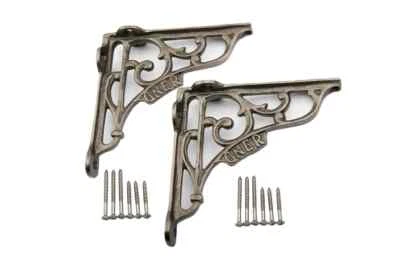 WONDERFUL CAST IRON 7X7.5'' WALL SHELF BRACKETS GNER | PAIR - Image 1 of 2