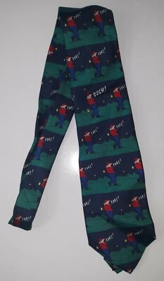 Corbata de seda para golfista Iam brezo verde azul frente campo de golf 60" marca Italia corbata  Foto 1 de 4