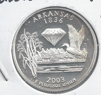 2003 S Silver ARKANSAS Proof Quarter - 90% Silver - Image 1 of 2
