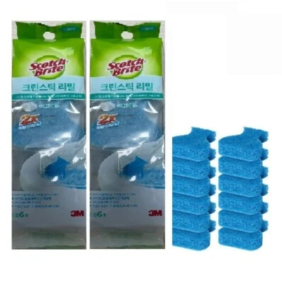 New Clean Stick Refills 12ea 3M Scotch Brite Disposable Toilet Bowl Cleaner