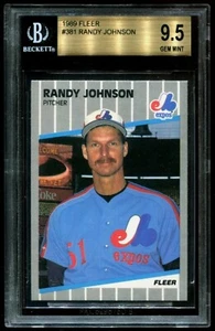 RANDY JOHNSON 1989 FLEER ROOKIE CARD BGS 9.5 GEM MINT RARE MARINERS - Picture 1 of 2