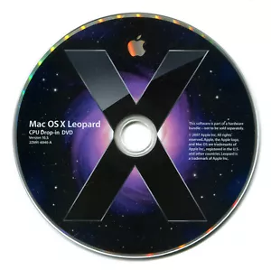 Mac OSX 10.5 Leopard CPU Drop-in DVD to Upgrade from OSX 10.4 to 10.5 - Picture 1 of 1