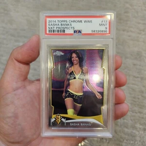 Sasha Banks RC Rookie PSA 9 Topps Chrome WWE AEW NXT 2014 Mercedes Mone Boss - Picture 1 of 3