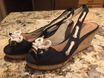 Босоножки Sperry Top Sider Southport пробковый клин с ремешком с открытым носком обувь 8,5 М - Изображение 1 из 4