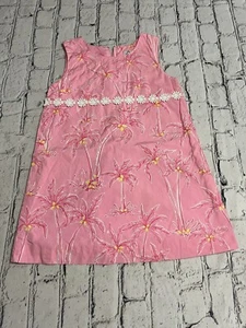 Girl’s Lilly Pulitzer Palm Tree Shift Dress Size 6 - Picture 1 of 10