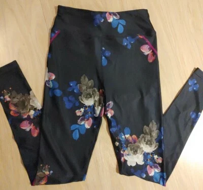 Leggings Joules Active Wear Energy To Burn para mujer talla pequeña florales azul marino Foto 1 de 4