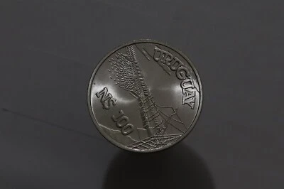 🧭 🇺🇾 URUGUAY 100 Nuevos Pesos 1981 - Silver .900 - Binational dam B58 #Z8101 - Image 1 of 2