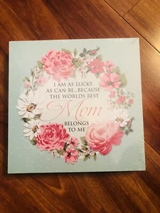 Worlds Best Mom plaque wall hanging sign mother's day NIP - Picture 1 of 3