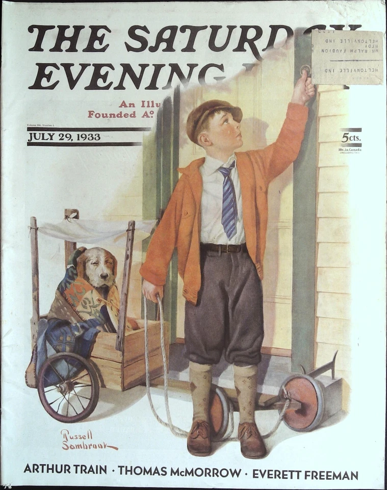 The Saturday Evening Post July 29, 1933 Russell Sambrook Cover, Arthur Train - Image 1 of 1