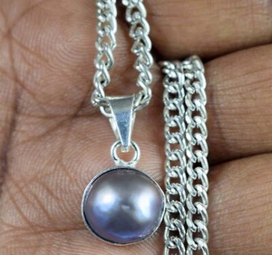 Natural Tahitian Black South Sea Pearl 8.35 Ct Round Gemstone Birthday Pendant - Picture 1 of 7