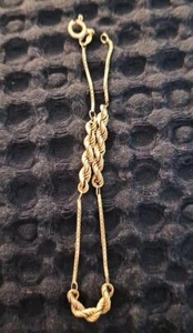 Vintage 925 Silver E&F Hallmarked Italian Bracelet Box Chain & Rope Chain Twist - Picture 1 of 8