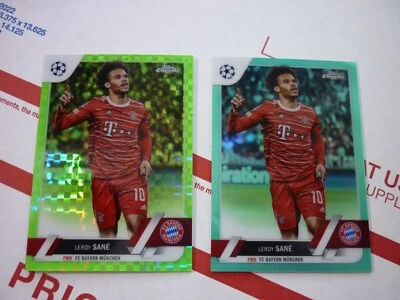 Leroy Sané 2022-23 Topps Chrome UEFA #196 Aqua Refractor 156/199 + 250/399 - Image 1 of 4