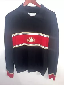 Maglione maglia crestato grigio vintage collezione St John by Marie colletto nero usato in ottime condizioni - Foto 1 di 5