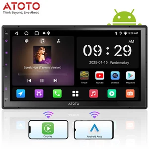 ATOTO 7 inch Double Din Android Car Stereo Radio Head Unit GPS CarPlay Bluetooth - Picture 1 of 9