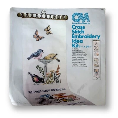 Columbia Minerva Cross Stitch Kit Nature/Animals/Birds Bell Pull 5.5"x34.5" 6593 - Image 1 of 4