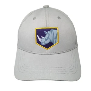 Rhinoceros Strapback Hat Gray Youth One Size Adjustable Solid 6 Panel - Picture 1 of 9