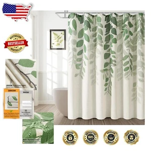 Cortina de Ducha 72x84 Ojal - Hojas de Eucalipto Verde para Baños Rústicos - Imagen 1 de 8